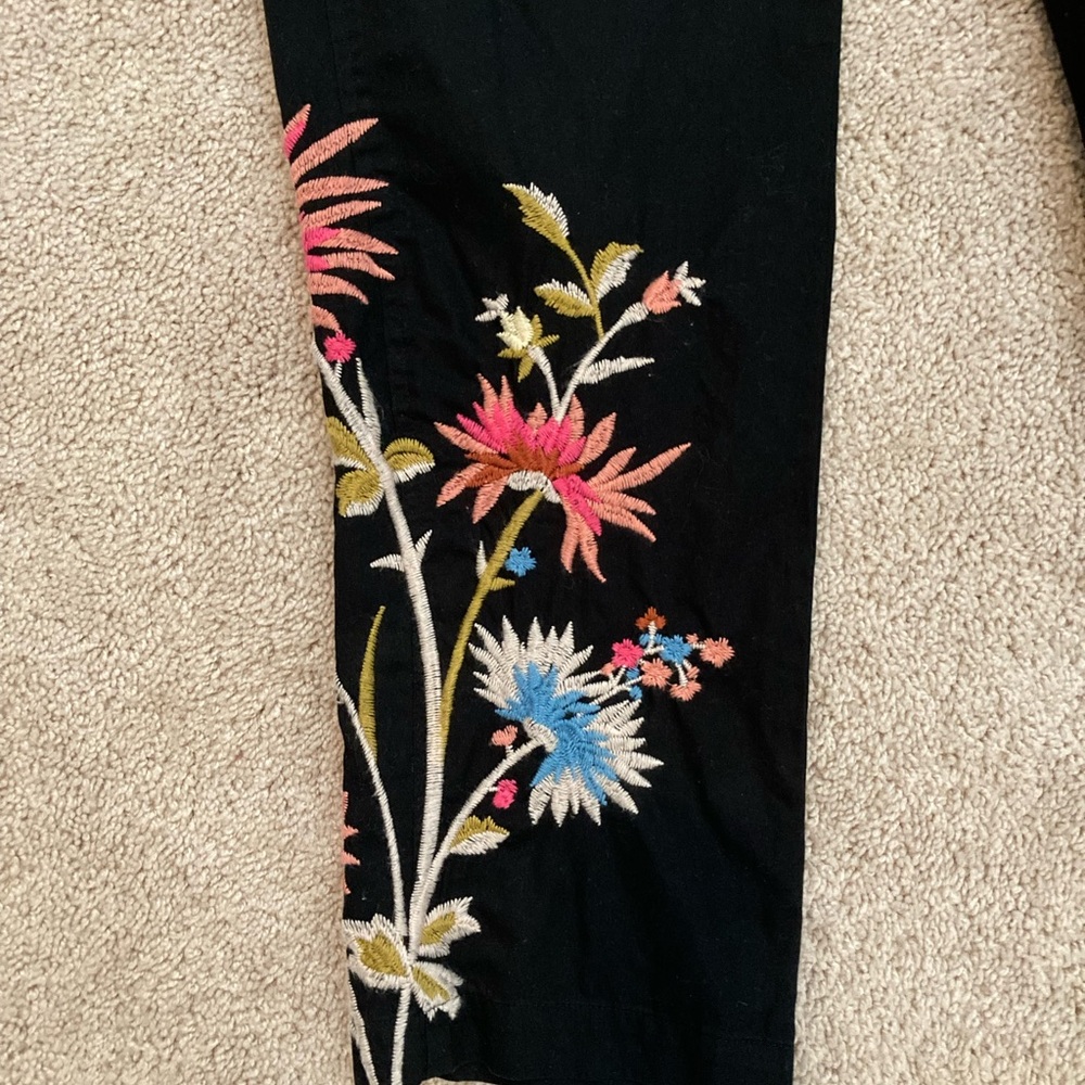 Johnny Was dragon embroidered black pants - Picture 2 of 8